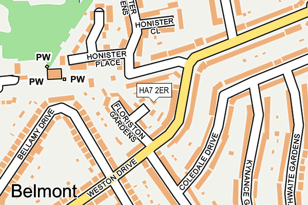 HA7 2ER map - OS OpenMap – Local (Ordnance Survey)