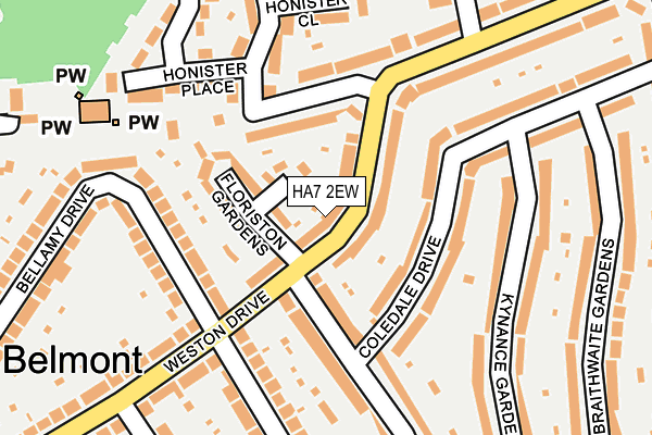 HA7 2EW map - OS OpenMap – Local (Ordnance Survey)