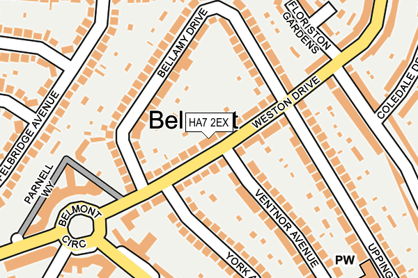 HA7 2EX map - OS OpenMap – Local (Ordnance Survey)