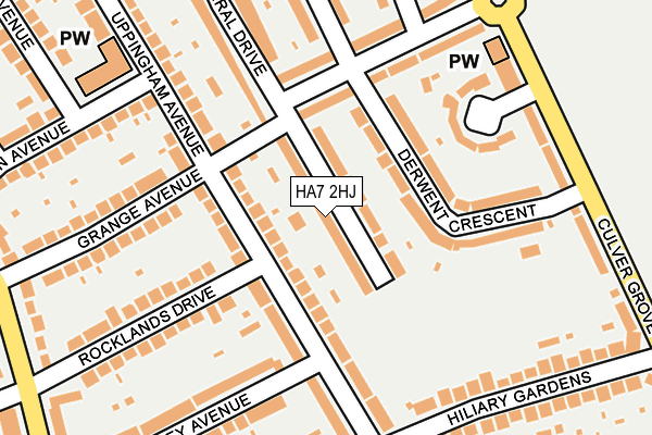 HA7 2HJ map - OS OpenMap – Local (Ordnance Survey)