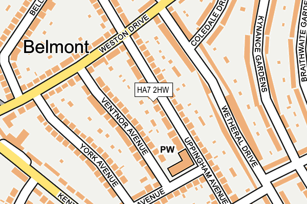 HA7 2HW map - OS OpenMap – Local (Ordnance Survey)