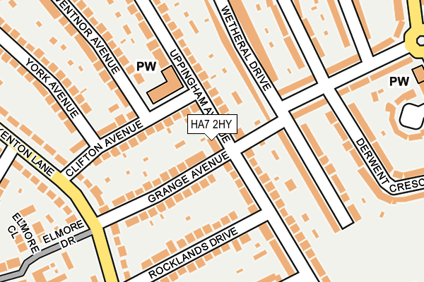 HA7 2HY map - OS OpenMap – Local (Ordnance Survey)