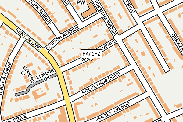 HA7 2HZ map - OS OpenMap – Local (Ordnance Survey)