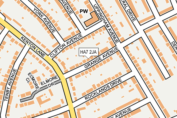 HA7 2JA map - OS OpenMap – Local (Ordnance Survey)
