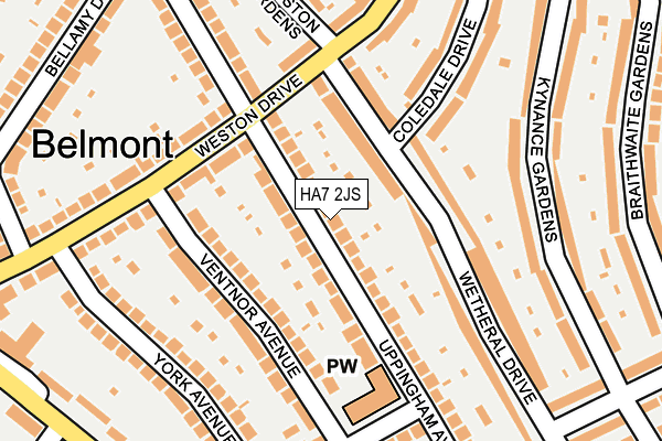 HA7 2JS map - OS OpenMap – Local (Ordnance Survey)