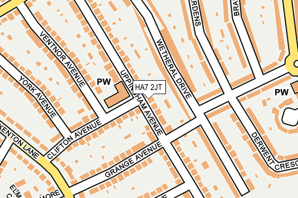 HA7 2JT map - OS OpenMap – Local (Ordnance Survey)