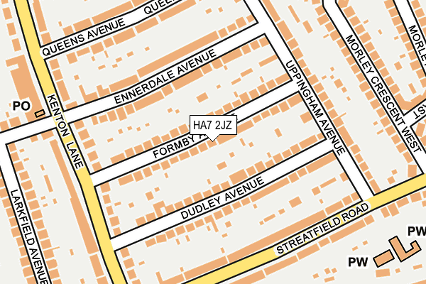 HA7 2JZ map - OS OpenMap – Local (Ordnance Survey)