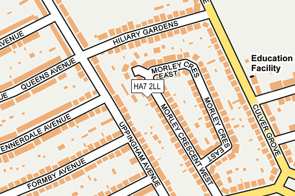 HA7 2LL map - OS OpenMap – Local (Ordnance Survey)