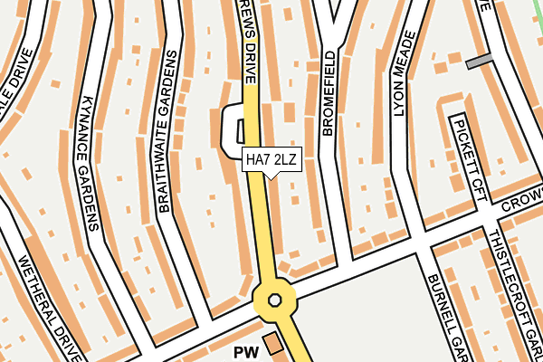 HA7 2LZ map - OS OpenMap – Local (Ordnance Survey)