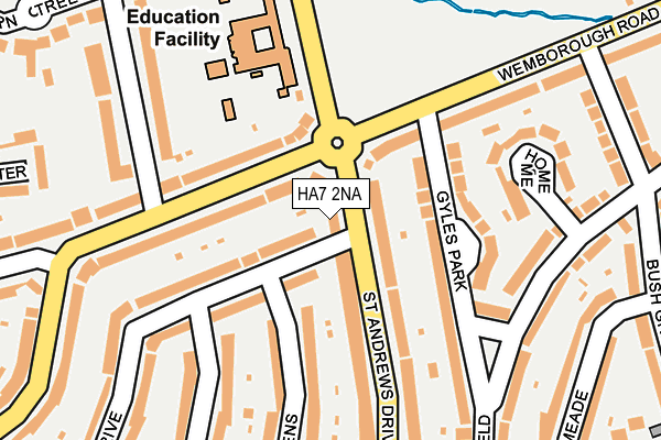 HA7 2NA map - OS OpenMap – Local (Ordnance Survey)