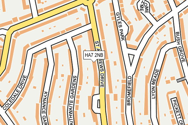 HA7 2NB map - OS OpenMap – Local (Ordnance Survey)