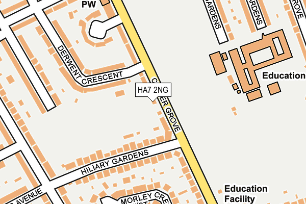 HA7 2NG map - OS OpenMap – Local (Ordnance Survey)