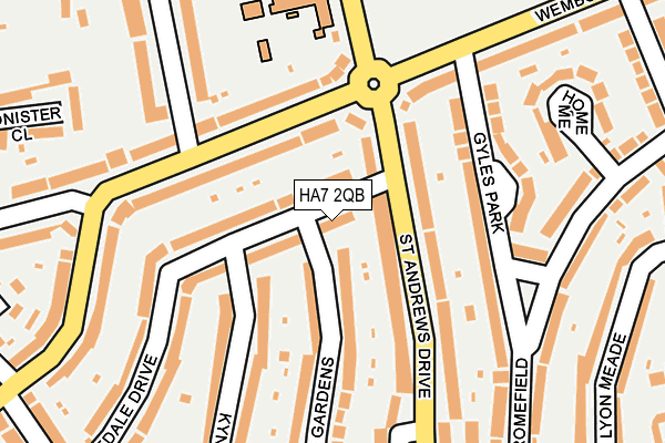 HA7 2QB map - OS OpenMap – Local (Ordnance Survey)