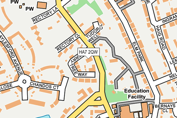 HA7 2QW map - OS OpenMap – Local (Ordnance Survey)