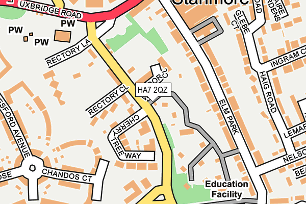 HA7 2QZ map - OS OpenMap – Local (Ordnance Survey)