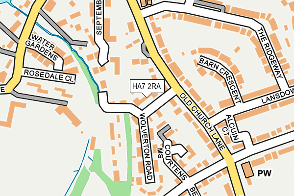 HA7 2RA map - OS OpenMap – Local (Ordnance Survey)