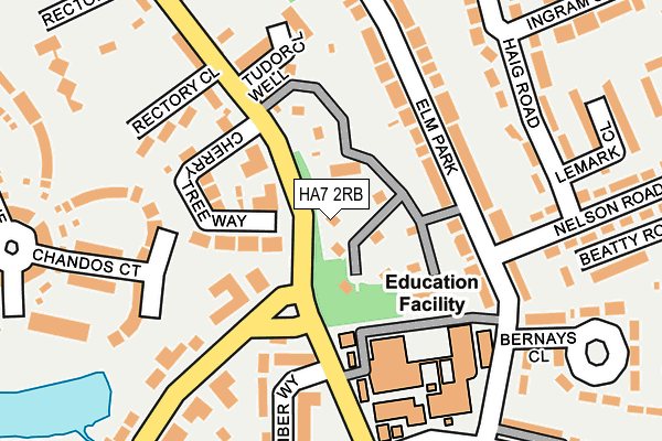 HA7 2RB map - OS OpenMap – Local (Ordnance Survey)