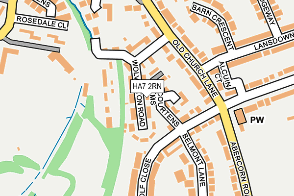 HA7 2RN map - OS OpenMap – Local (Ordnance Survey)