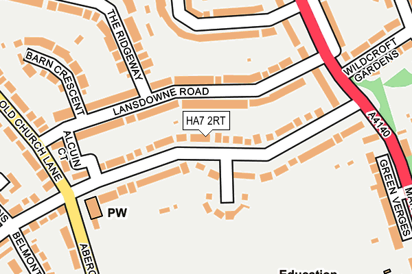 HA7 2RT map - OS OpenMap – Local (Ordnance Survey)