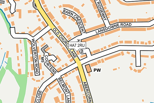 HA7 2RU map - OS OpenMap – Local (Ordnance Survey)