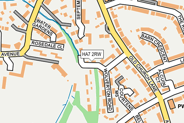 HA7 2RW map - OS OpenMap – Local (Ordnance Survey)