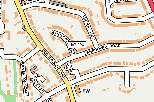 HA7 2RX map - OS OpenMap – Local (Ordnance Survey)