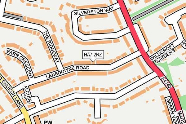 HA7 2RZ map - OS OpenMap – Local (Ordnance Survey)