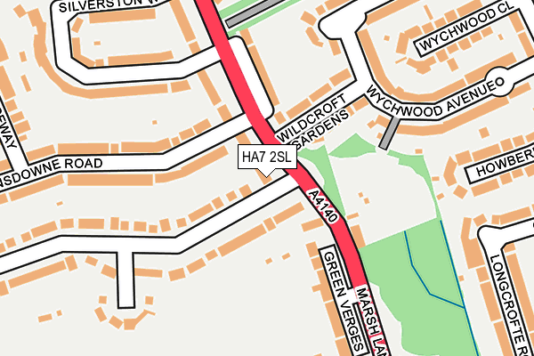 HA7 2SL map - OS OpenMap – Local (Ordnance Survey)