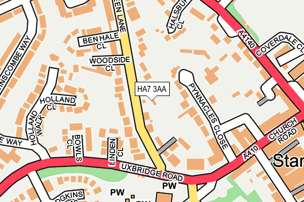 HA7 3AA map - OS OpenMap – Local (Ordnance Survey)