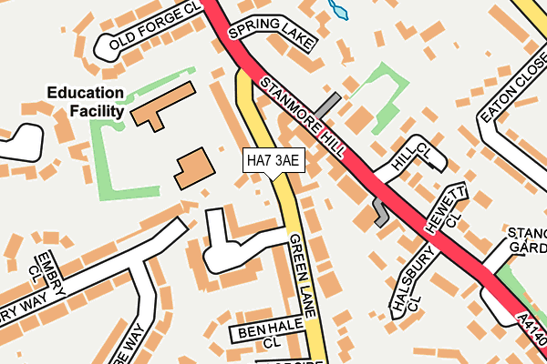 HA7 3AE map - OS OpenMap – Local (Ordnance Survey)