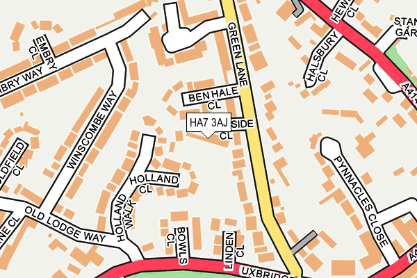 HA7 3AJ map - OS OpenMap – Local (Ordnance Survey)