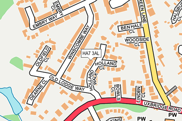 HA7 3AL map - OS OpenMap – Local (Ordnance Survey)