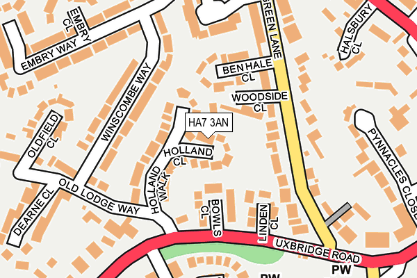 HA7 3AN map - OS OpenMap – Local (Ordnance Survey)