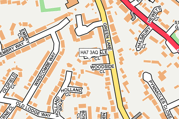 HA7 3AQ map - OS OpenMap – Local (Ordnance Survey)