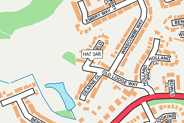 HA7 3AR map - OS OpenMap – Local (Ordnance Survey)