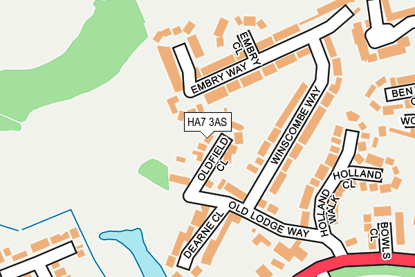 HA7 3AS map - OS OpenMap – Local (Ordnance Survey)