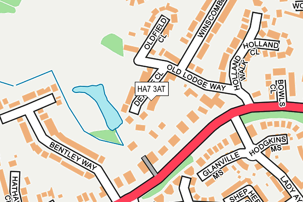 HA7 3AT map - OS OpenMap – Local (Ordnance Survey)