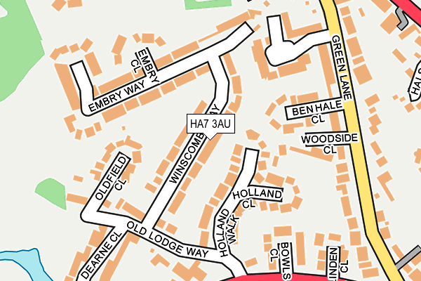 HA7 3AU map - OS OpenMap – Local (Ordnance Survey)