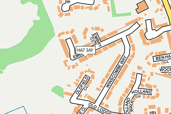 HA7 3AY map - OS OpenMap – Local (Ordnance Survey)