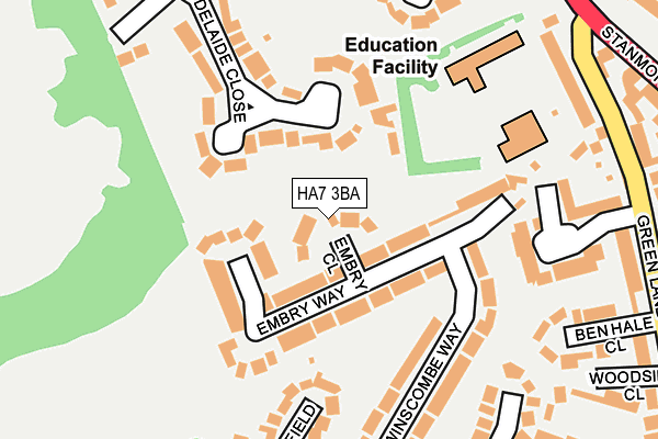 HA7 3BA map - OS OpenMap – Local (Ordnance Survey)