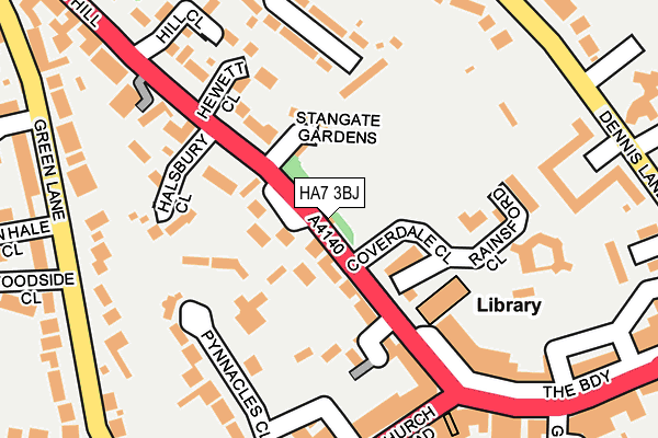 HA7 3BJ map - OS OpenMap – Local (Ordnance Survey)