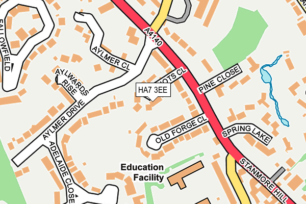 HA7 3EE map - OS OpenMap – Local (Ordnance Survey)