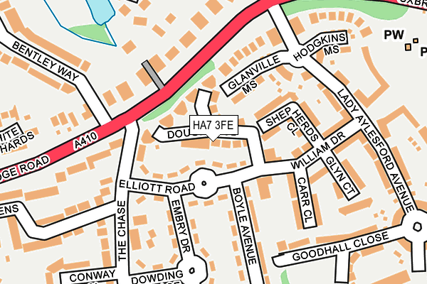 HA7 3FE map - OS OpenMap – Local (Ordnance Survey)