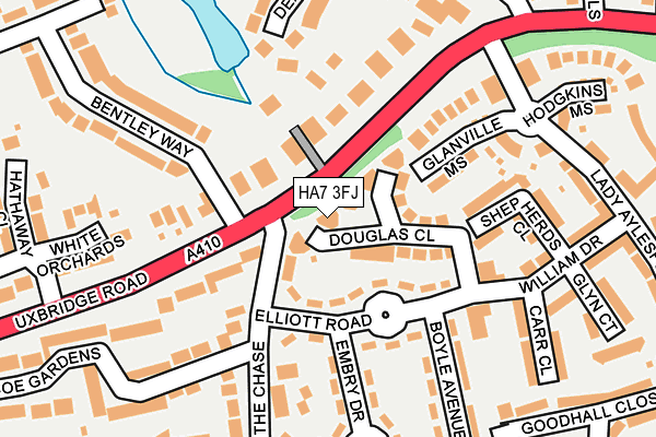 HA7 3FJ map - OS OpenMap – Local (Ordnance Survey)