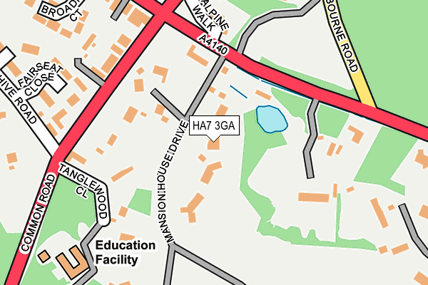 HA7 3GA map - OS OpenMap – Local (Ordnance Survey)