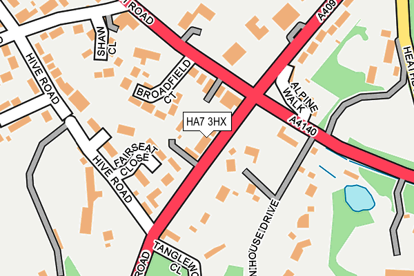 HA7 3HX map - OS OpenMap – Local (Ordnance Survey)