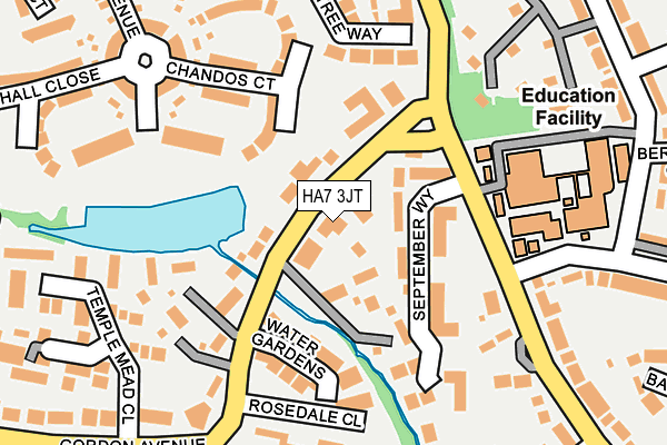 HA7 3JT map - OS OpenMap – Local (Ordnance Survey)