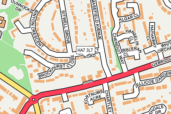 HA7 3LT map - OS OpenMap – Local (Ordnance Survey)