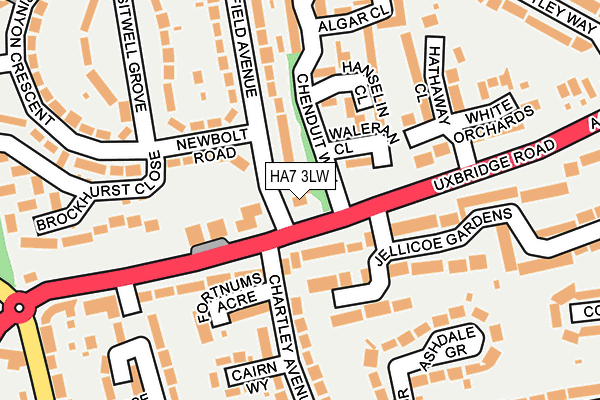 HA7 3LW map - OS OpenMap – Local (Ordnance Survey)