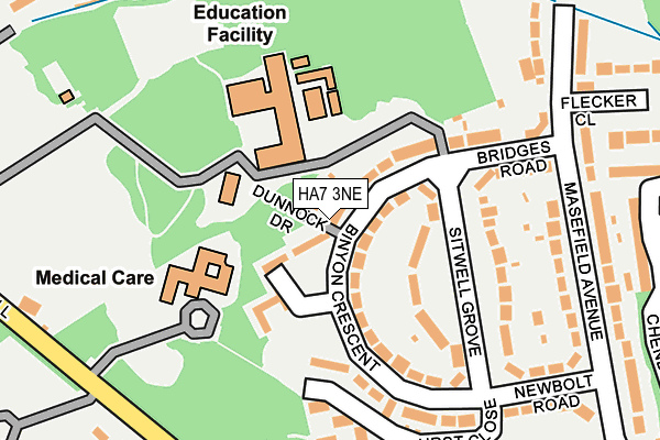 HA7 3NE map - OS OpenMap – Local (Ordnance Survey)